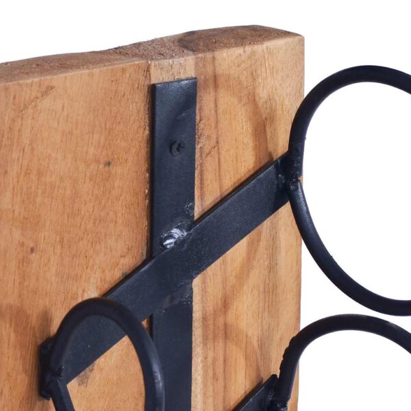 vidaXL Wine Rack for 6 Bottles 35x35x100 cm Solid Teak Wood - Image 6