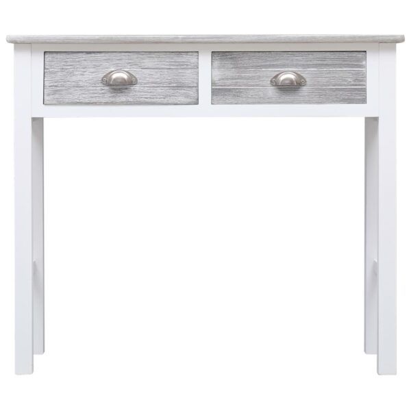 vidaXL Console Table Grey 90x30x77 cm Wood - Image 5