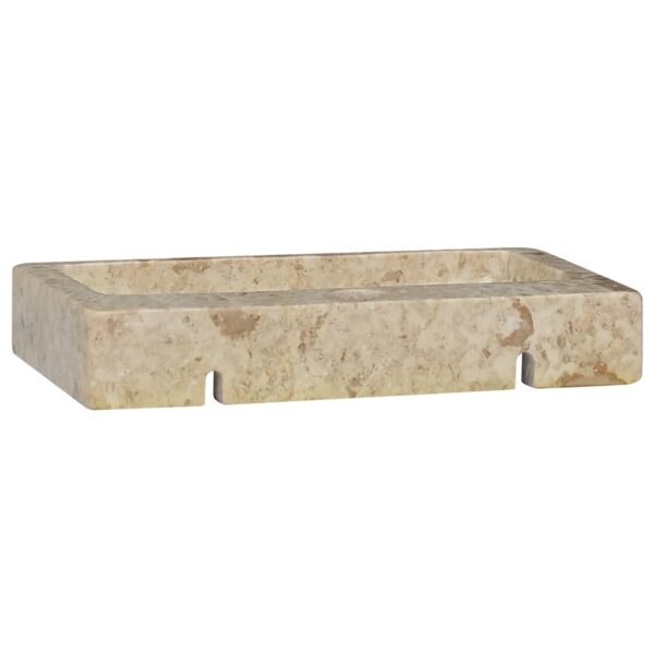 vidaXL Wall-mounted Sink Cream 38x24x6.5 cm Marble - Image 6