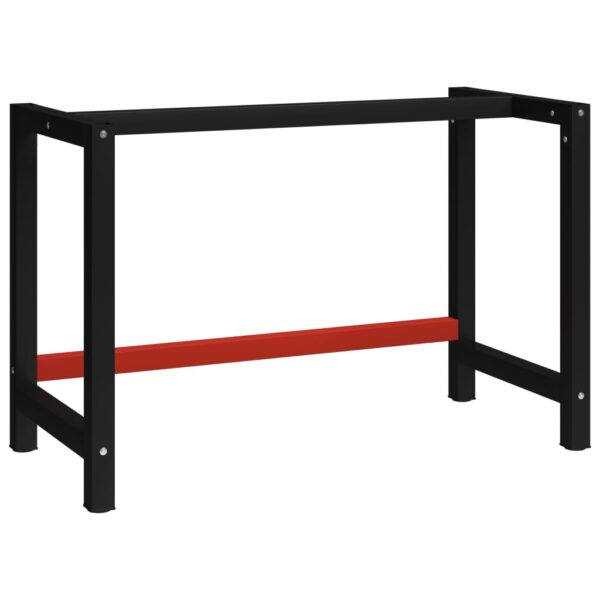 vidaXL Work Bench Frame Metal 120x57x79 cm Black and Red - Image 1