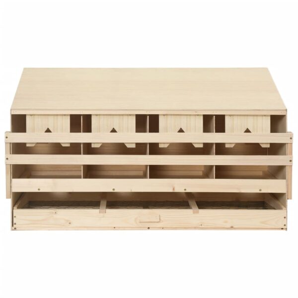 vidaXL Chicken Laying Nest 4 Compartments 106x40x59 cm Solid Pine Wood - Image 2