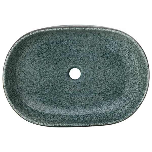 vidaXL Countertop Basin Turquoise Oval 59x40x14 cm Ceramic - Image 6