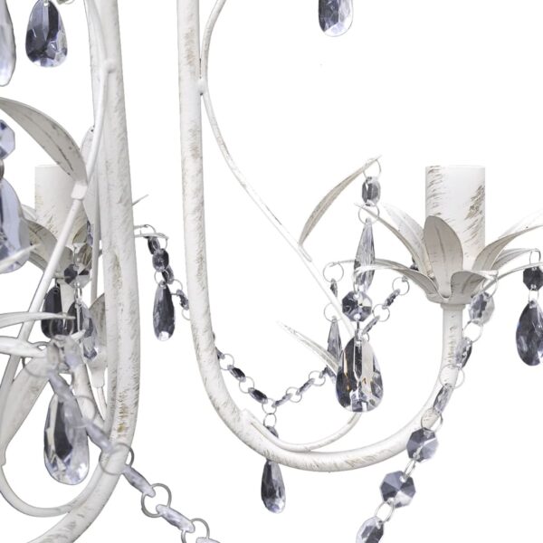 vidaXL Crystal Pendant Ceiling Lamp Chandeliers 4 pcs Elegant White - Image 5