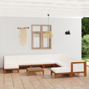 vidaXL 11 Piece Garden Lounge Set with Cushions Solid Acacia Wood