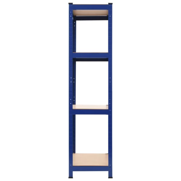 vidaXL 4-Layer Storage Shelf Blue Steel&Engineered Wood - Image 4