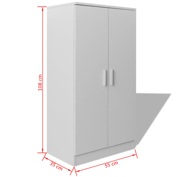 vidaXL Shoe Cabinet 7 Shelves White - Image 8