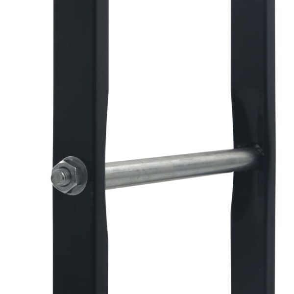 vidaXL Firewood Rack Black 100x25x100 cm Steel - Image 5