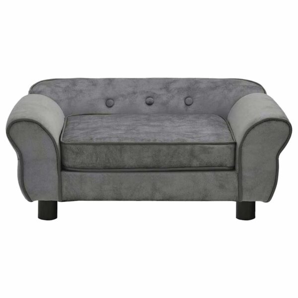 vidaXL Dog Sofa Dark Grey 72x45x30 cm Plush - Image 2