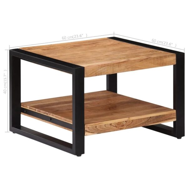 vidaXL Coffee Table 60x60x40 cm Solid Acacia Wood - Image 8