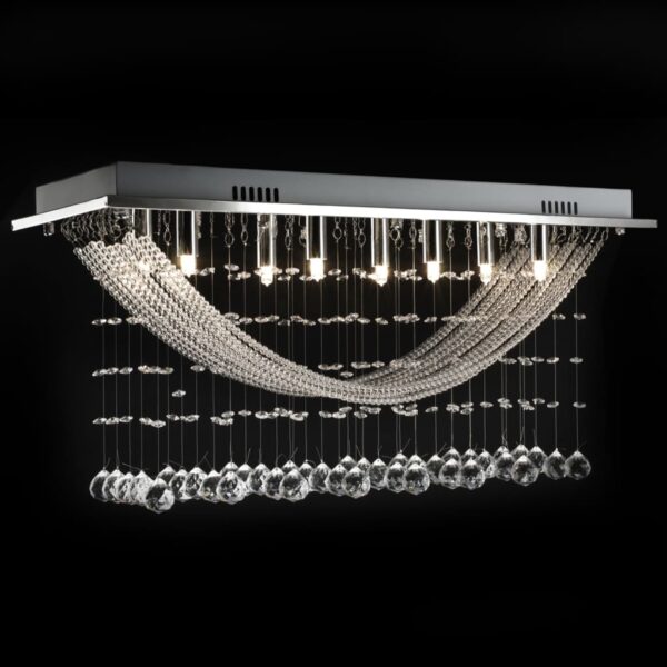 vidaXL Ceiling Lamp with Glittering Glass Crystal Beads 8 x G9 29 cm - Image 8