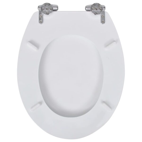 vidaXL Toilet Seats with Soft Close Lids 2 pcs MDF White - Image 5