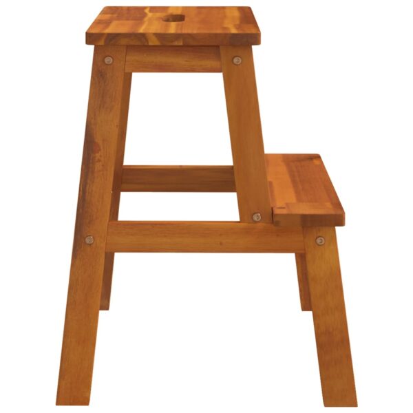 vidaXL 2 Step Stool 40x38x50 cm Solid Wood Acacia - Image 5