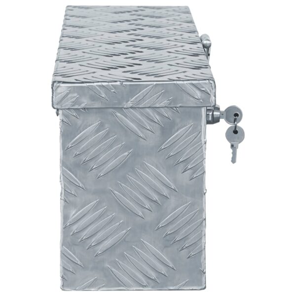 vidaXL Aluminium Box 48.5x14x20 cm Silver - Image 2