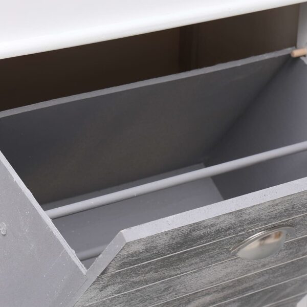 vidaXL Shoe Cabinet Grey 50x28x98 cm Paulownia Wood - Image 8