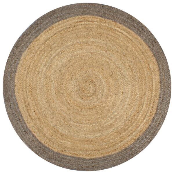 vidaXL Handmade Rug Jute with Grey Border 150 cm - Image 1