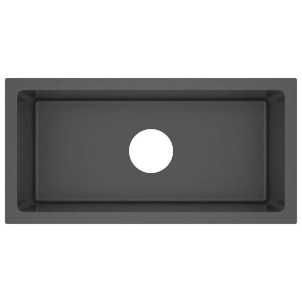 vidaXL Handmade Kitchen Sink Black Stainless Steel (AU only) - Image 2