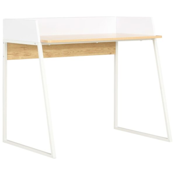 vidaXL Desk White and Oak 90x60x88 cm - Image 1