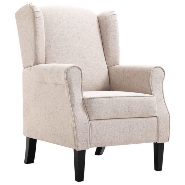 vidaXL Armchair Beige Fabric - Image 2