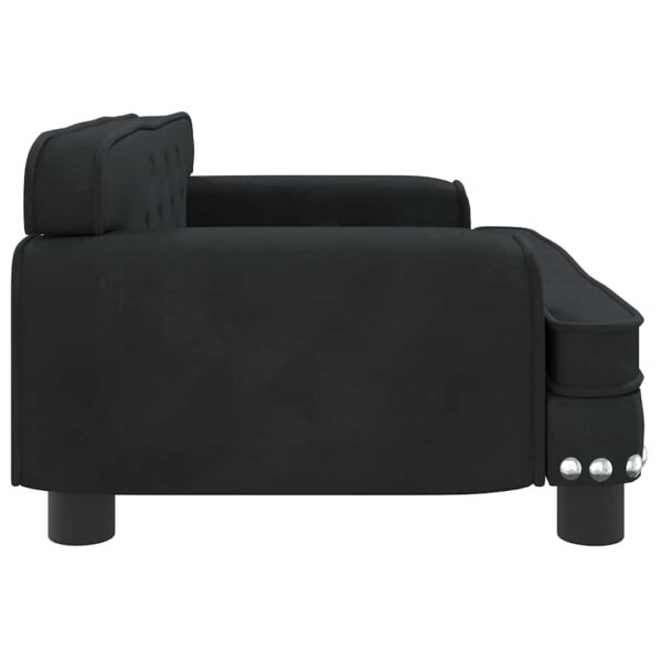 vidaXL Dog Bed Black 70x45x30 cm Velvet - Image 4