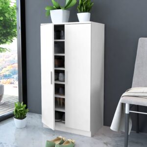 vidaXL Shoe Cabinet 7 Shelves White