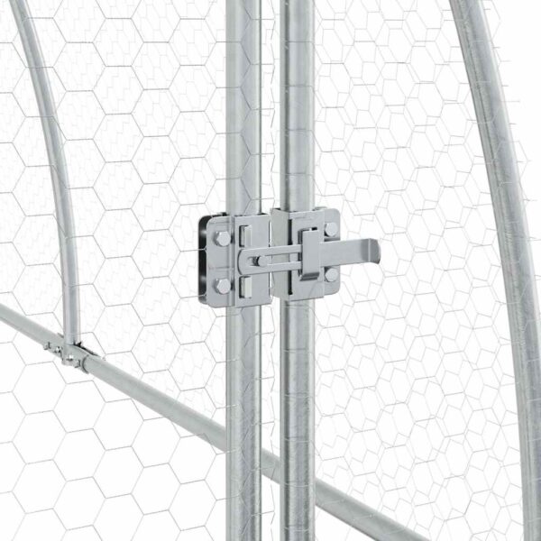 vidaXL Chicken Cage Silver 300x105x120 cm Galvanised Steel - Image 9