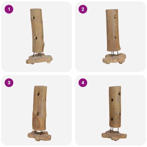 vidaXL Wine Rack for 8 Bottles 40x30x80 cm Solid Teak Wood - Image 3
