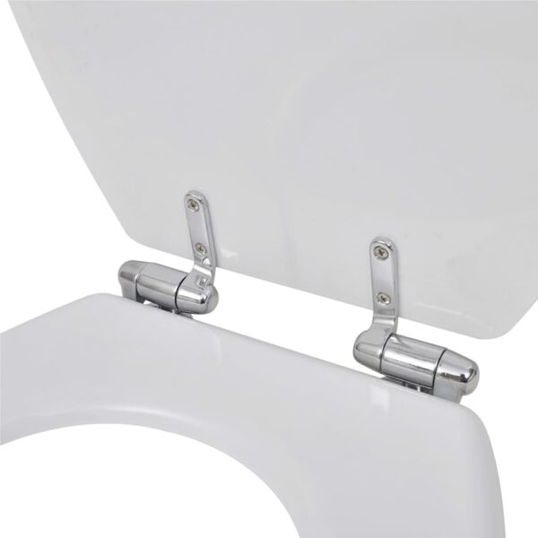vidaXL Toilet Seats with Soft Close Lids MDF White - Image 6