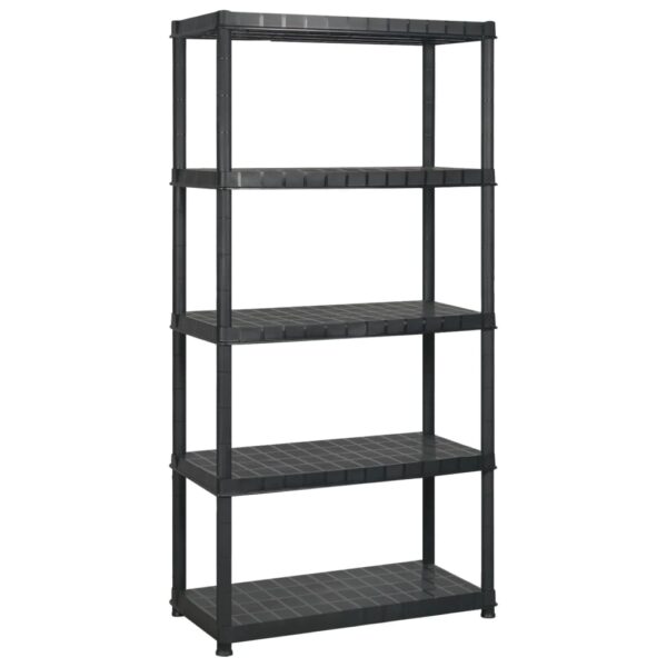 vidaXL Storage Shelf 5-Tier Black 170x40x185 cm Plastic - Image 2
