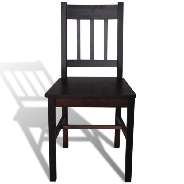 vidaXL Dining Chairs 2 pcs Dark Brown Pinewood - Image 3