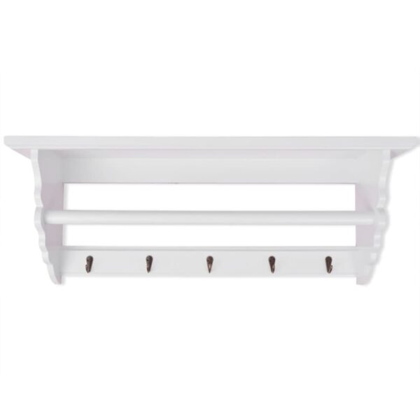 vidaXL Coat Rack MDF White Baroque Style - Image 2