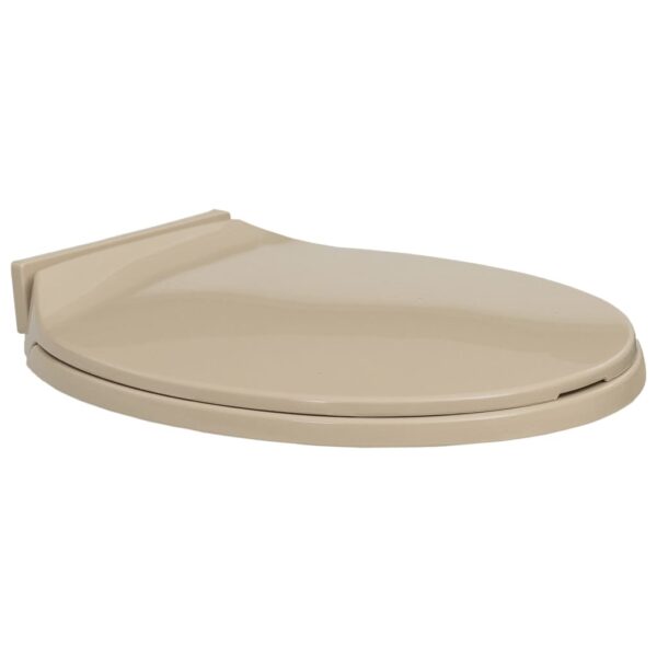 vidaXL Soft-Close Toilet Seat Beige Oval - Image 1