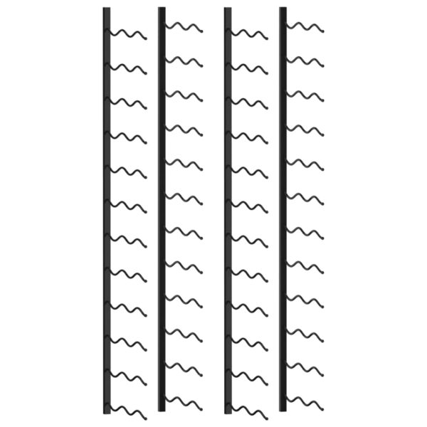 vidaXL Wall-mounted Wine Racks for 48 Bottles 2 pcs Black Iron - Image 1