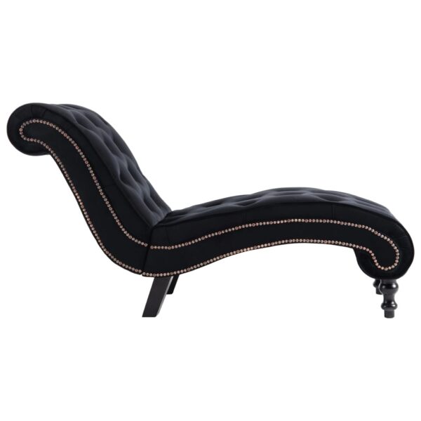 vidaXL Chaise Lounge Black Velvet - Image 4