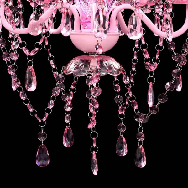 vidaXL Crystal Light 5 Bulbs Pink - Image 5