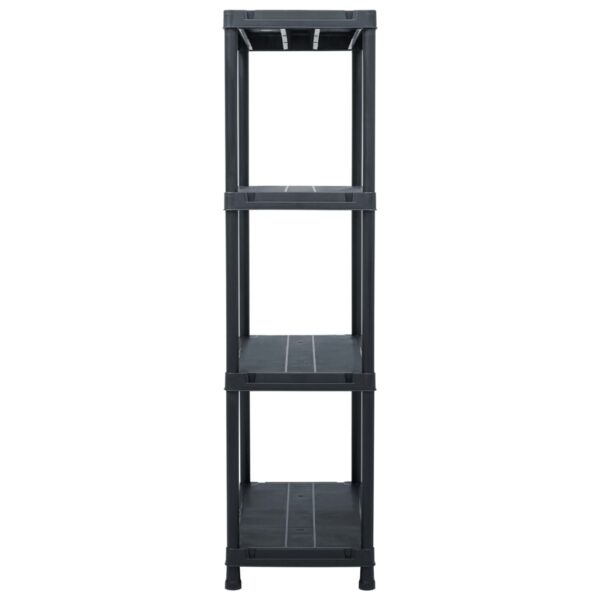 vidaXL Storage Shelf Racks 2 pcs Black 60x30x138 cm Plastic - Image 5