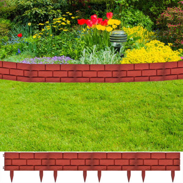 vidaXL Lawn Divider with Brick Design 11 pcs - Image 1