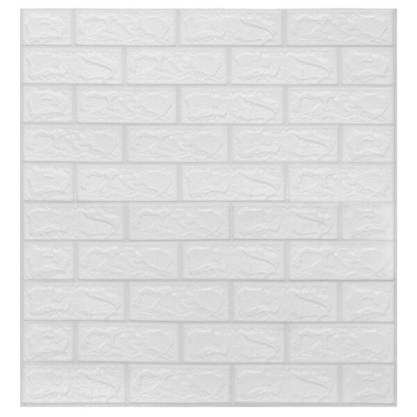 vidaXL 3D Wallpaper Bricks Self-adhesive 40 pcs White - Image 3