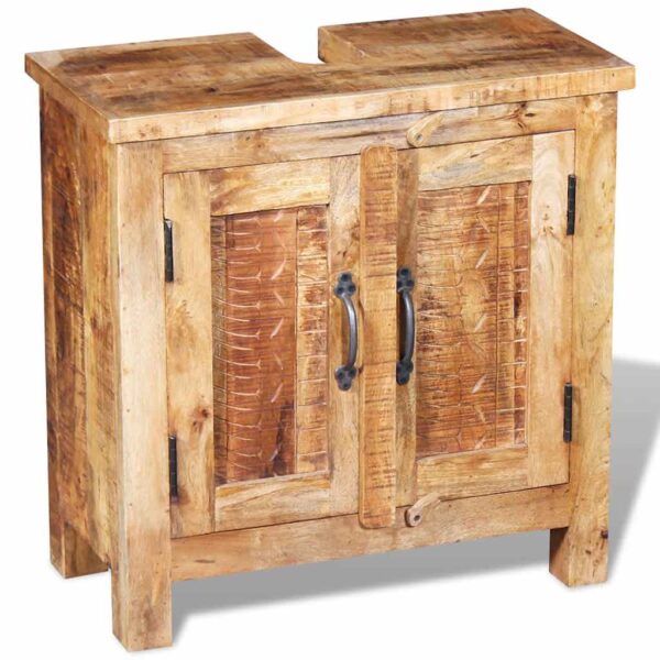 vidaXL Bathroom Vanity Cabinet with Mirror Solid Mango Wood - Image 5