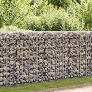 vidaXL Gabion Wall with Covers Galvanised Steel 600x30x150 cm