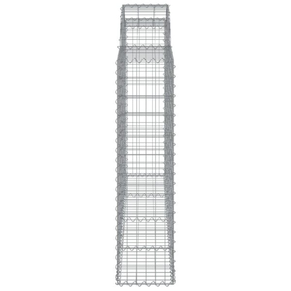 vidaXL Arched Gabion Basket 200x30x120/140 cm Galvanised Iron - Image 4
