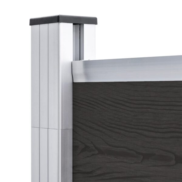 vidaXL Fence Panel WPC 175x186 cm Black - Image 5