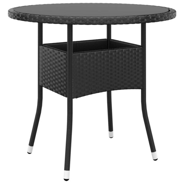 vidaXL 3 Piece Garden Bistro Set Poly Rattan Black - Image 6