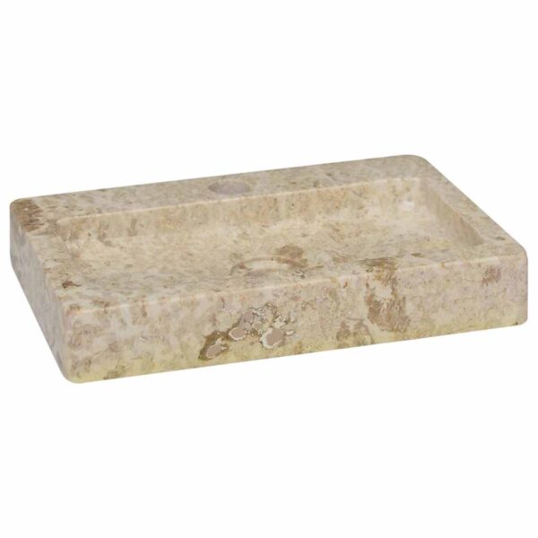 vidaXL Wall-mounted Sink Cream 38x24x6.5 cm Marble - Image 2