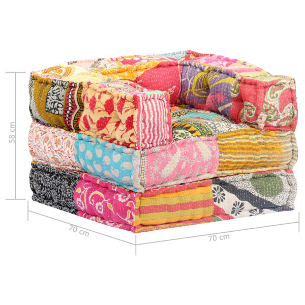 vidaXL Modular Pouffe Patchwork Fabric - Image 8