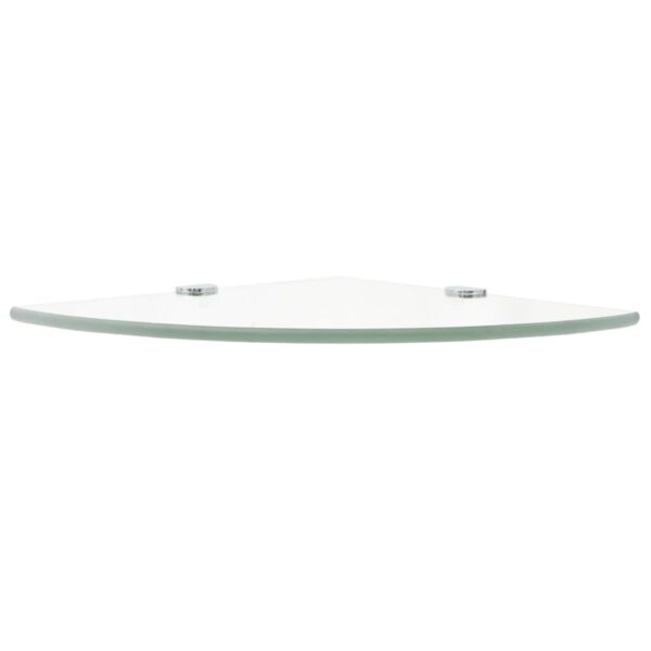 vidaXL Corner Shelf with Chrome Supports Glass Clear 25x25 cm - Image 3