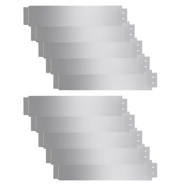vidaXL Lawn Fence 10 pcs Galvanised Steel 100x20 cm - Image 2