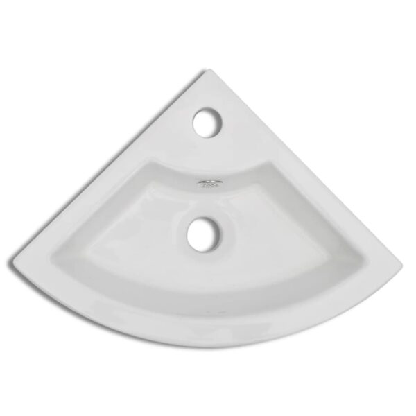 vidaXL Wash Basin with Overflow 45x32x12.5 cm White - Image 4