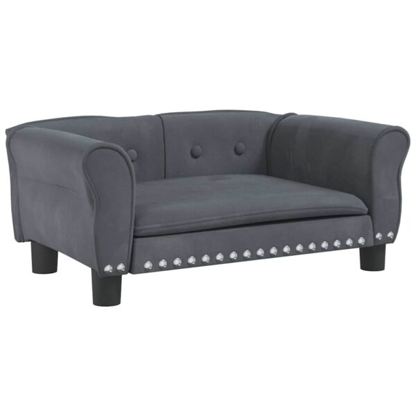 vidaXL Dog Bed Dark Grey 70x45x30 cm Velvet - Image 2