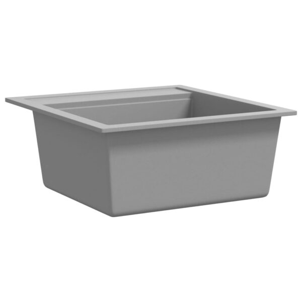 vidaXL Granite Kitchen Sink Single Basin Grey - Image 3