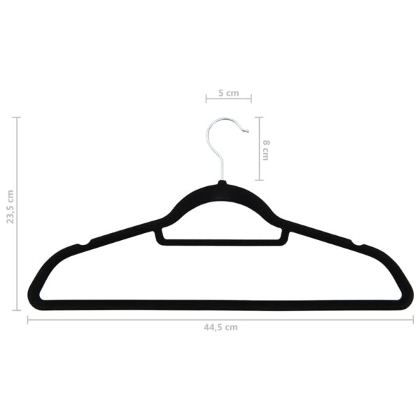 vidaXL 100 pcs Clothes Hanger Set Anti-slip Black Velvet - Image 7